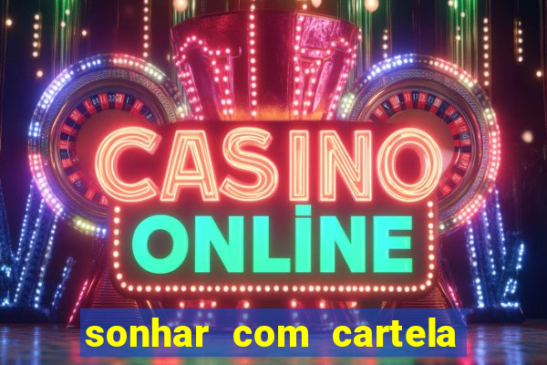 sonhar com cartela de bingo